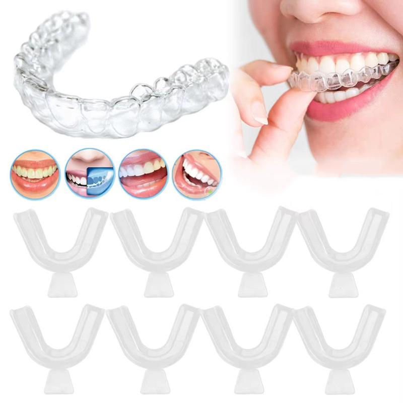 Teeth Whitening With Trays - 1/3/6 Pasang Pelindung Mulut Silikon Pelindung