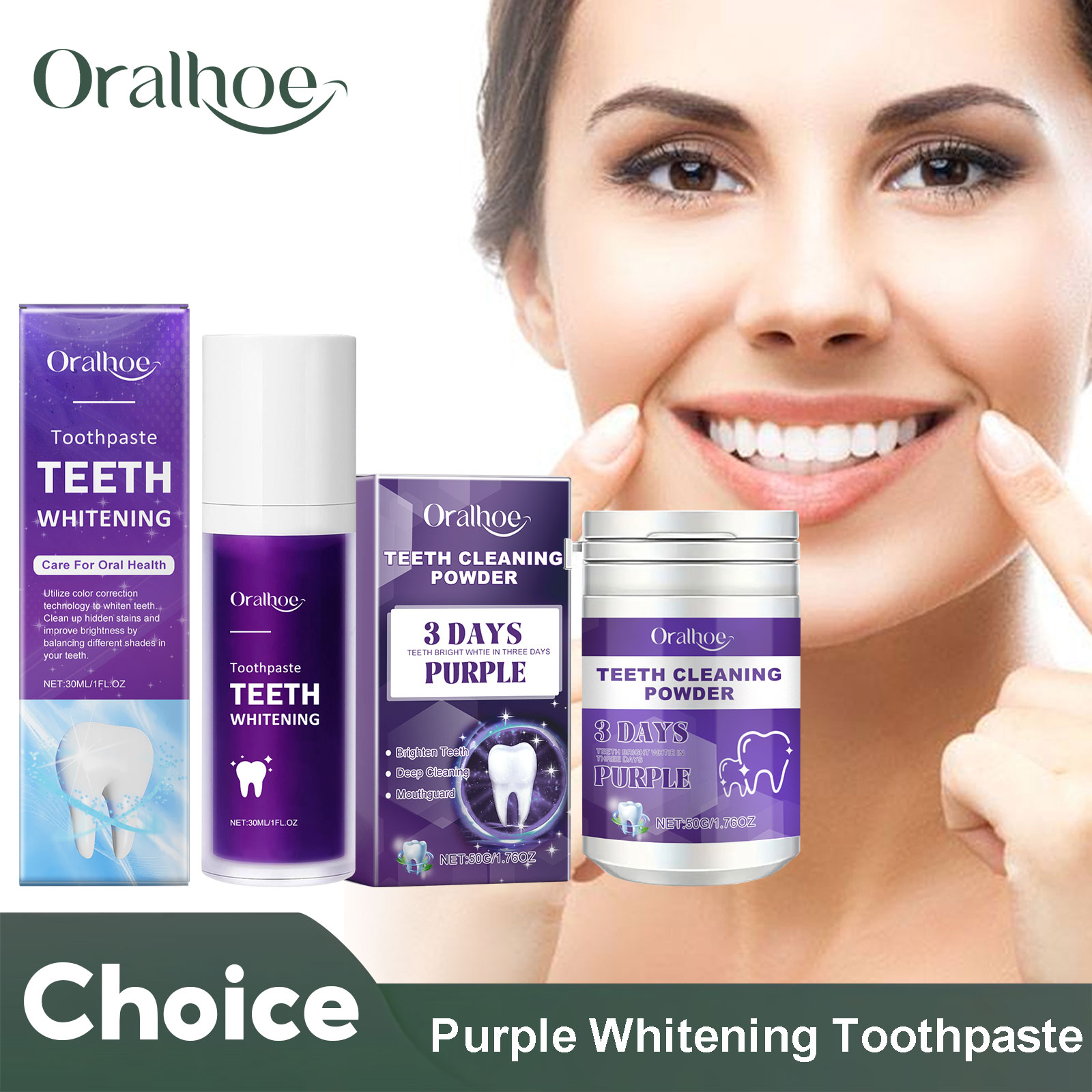Teeth Whitening Quotes - Pasta gigi pemutih korektor ungu, bubuk