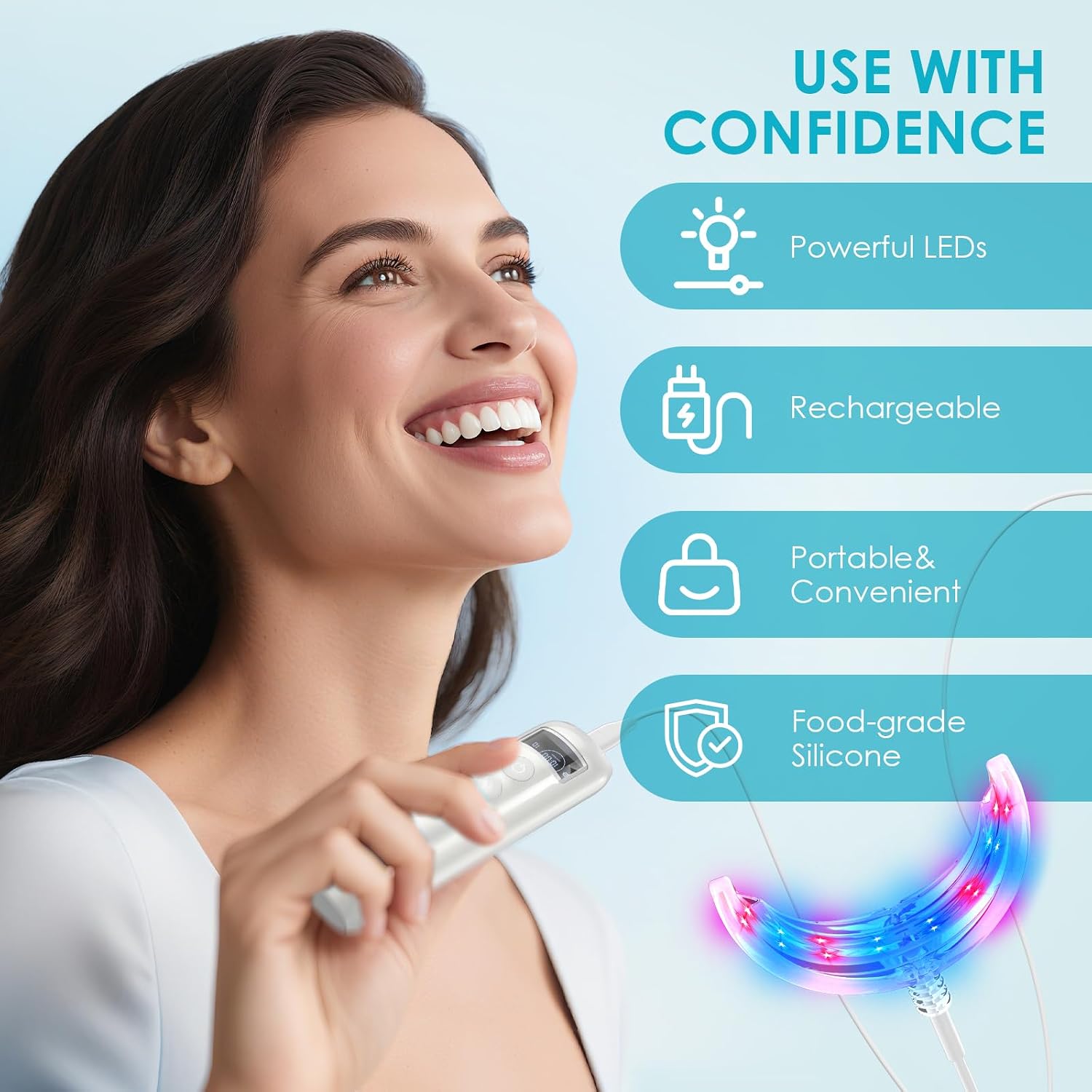 Alat Pemutih Gigi 16 LED Merah - Teeth Whitening With Trays ulasan dan harga