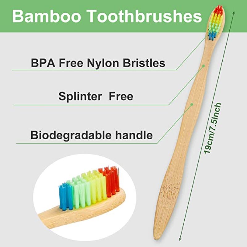 50/100PCS Set Sikat Gigi Bambu - Teeth Whitening Logo ulasan dan harga
