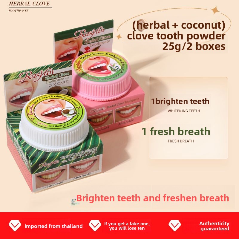 Bubuk Gigi Cengkeh/Kelapa Thai - Teeth Whitening Quotes ulasan dan harga